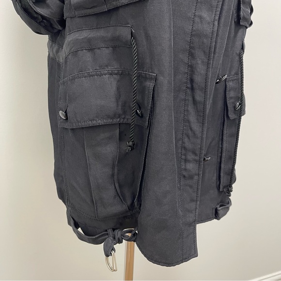 Vintage 3.1 Phillip Lim Linen Blend Utility Jacket, Black, 0 - Picture 6 of 14
